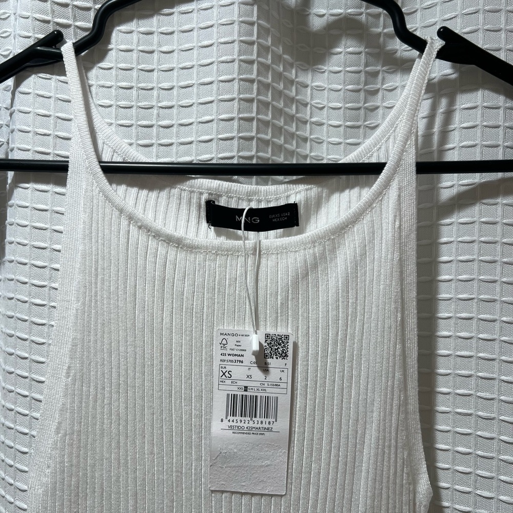 Mango White Ribbed Maxi Dress - Picture 2 of 4